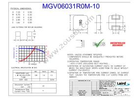 MGV06031R0M-10 Datasheet Cover