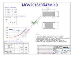 MGV201610R47M-10 Datasheet Cover