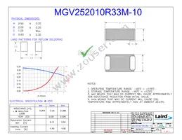 MGV252010R33M-10 Datasheet Cover