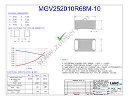 MGV252010R68M-10 Datasheet Cover