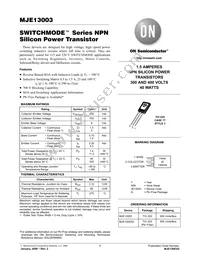 MJE13003G Datasheet Cover