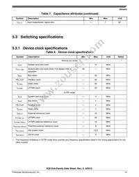 MK20DX256VML7 Datasheet Page 19