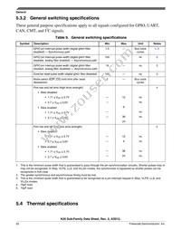 MK20DX64VMB7 Datasheet Page 20