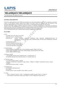 ML610Q422-NNNTBZ03A7 Datasheet Cover