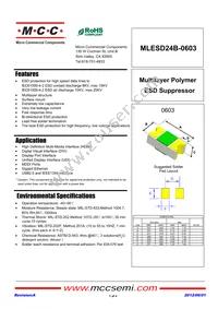 MLESD24B-0603-TP Datasheet Cover