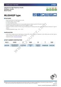 MLG0402P4N2BT000 Datasheet Cover