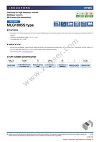 MLG1005SR39HTD25 Datasheet Cover