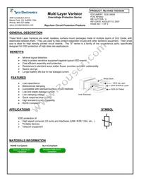 MLV0402-180-E030 Datasheet Cover