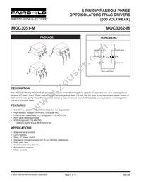 MOC3052TM Datasheet Cover