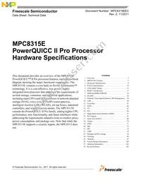 MPC8315ECVRAFDA Datasheet Cover