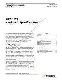 MPC852TVR66 Datasheet Cover