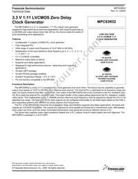 MPC93R52FA Datasheet Cover