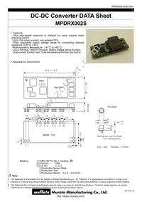 MPDRX002S Datasheet Cover