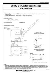 MPDRX021S Datasheet Cover