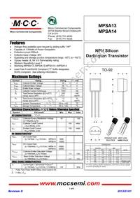 MPSA13-AP Datasheet Cover