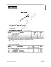 MPSW56 Datasheet Cover