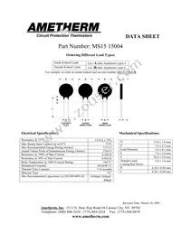 MS15 15004-B Datasheet Cover