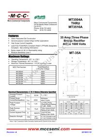 MT3516A-BP Datasheet Cover