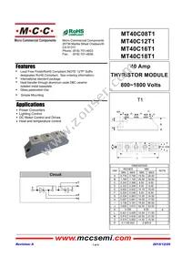 MT40C16T1-BP Datasheet Cover