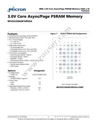 MT45V256KW16PEGA-70 WT TR Datasheet Cover