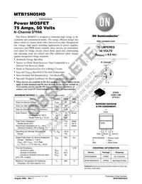 MTB75N05HDT4 Datasheet Cover