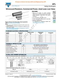 MTL05R0800FE66 Datasheet Cover