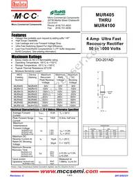 MUR480-TP Datasheet Cover
