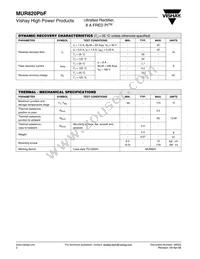 MUR820 Datasheet Page 2