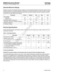 MW005C Datasheet Page 2