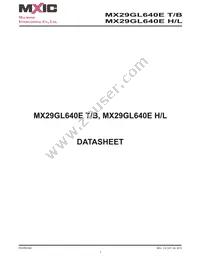 MX29GL640ETXEI-90G Datasheet Cover