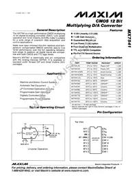 MX7541KCWN+ Datasheet Cover