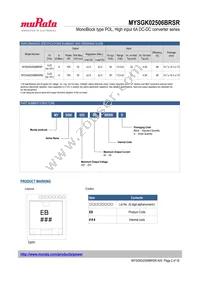 MYSGK02506BRSR Datasheet Page 2