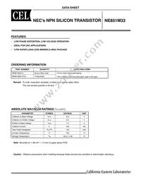 NE851M33-T3-A Datasheet Cover