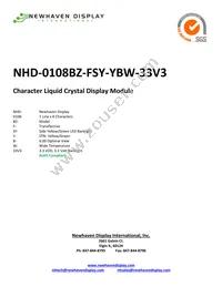 NHD-0108BZ-FSY-YBW-33V3 Datasheet Cover