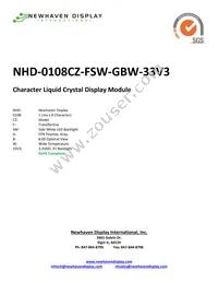 NHD-0108CZ-FSW-GBW-33V3 Datasheet Cover