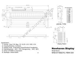 NHD-0116DZ-FL-YBW-33V Datasheet Page 3