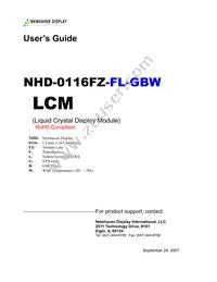 NHD-0116FZ-FL-GBW Datasheet Cover