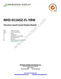 NHD-0116GZ-FL-YBW Datasheet Cover