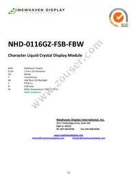 NHD-0116GZ-FSB-FBW Datasheet Cover