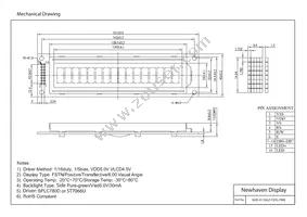 NHD-0116GZ-FSPG-FBW Datasheet Page 3