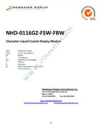 NHD-0116GZ-FSW-FBW Datasheet Cover