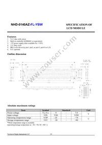 NHD-0140AZ-FL-YBW Datasheet Page 2