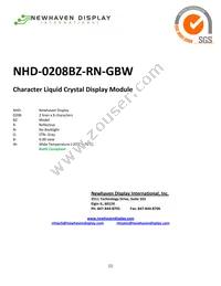 NHD-0208BZ-RN-GBW Datasheet Cover