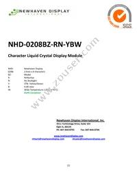 NHD-0208BZ-RN-YBW Datasheet Cover