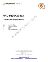 NHD-0216AW-IB3 Datasheet Cover