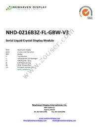 NHD-0216B3Z-FL-GBW-V3 Datasheet Cover