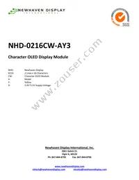 NHD-0216CW-AY3 Datasheet Cover
