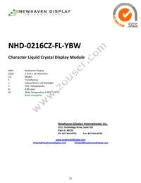 NHD-0216CZ-FL-YBW Datasheet Cover