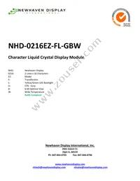 NHD-0216EZ-FL-GBW Datasheet Cover