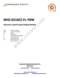 NHD-0216EZ-FL-YBW Datasheet Cover